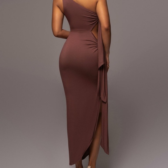 JLUXLABEL Chocolate Out Of Mind One Shoulder Dress Hot - Picture 7 of 11
